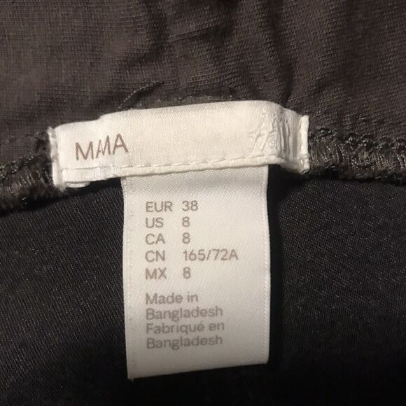 H&M Mama Maternity Pant SZ 8 Olive Green Skinny Full Panel Stretch Tummy Zip Hem - Picture 4 of 9